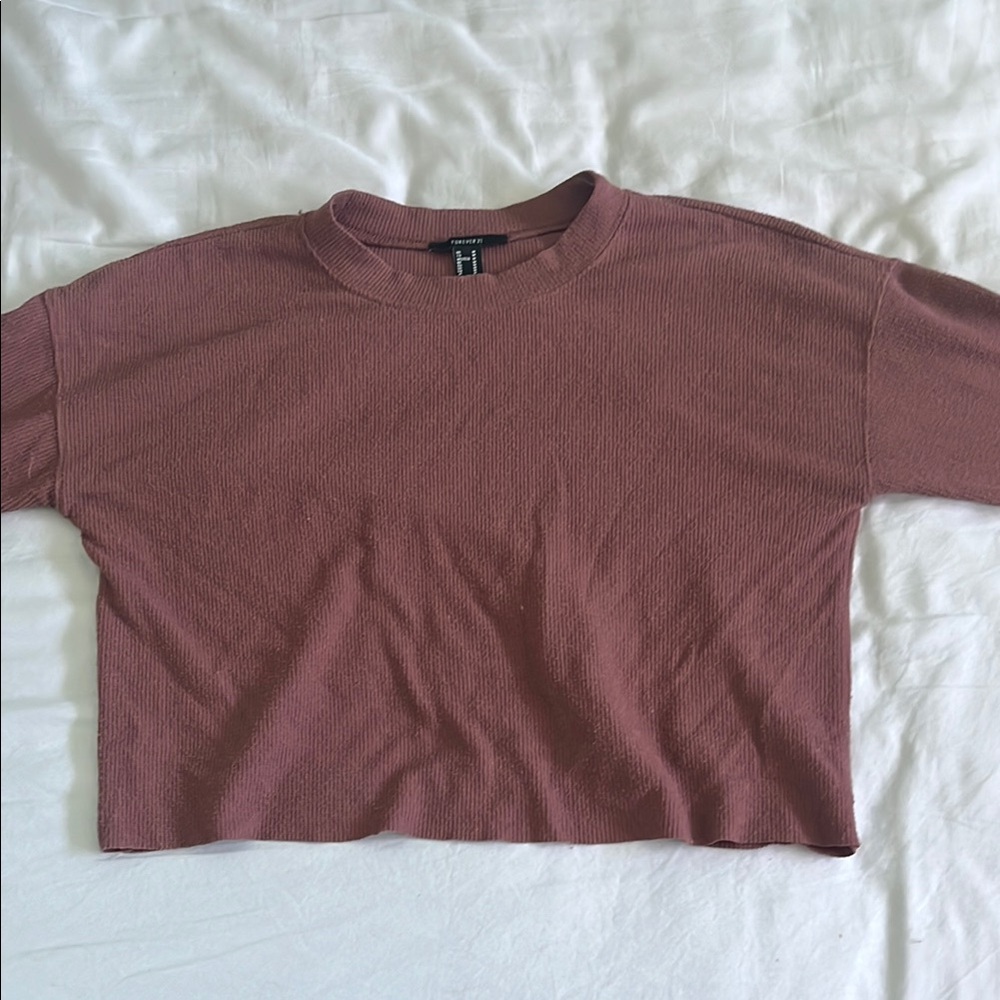 Forever 21 Pink Boxy Crop T-Shirt